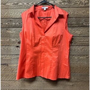Boss  NY Orange Sleeveless Blouse Size 14